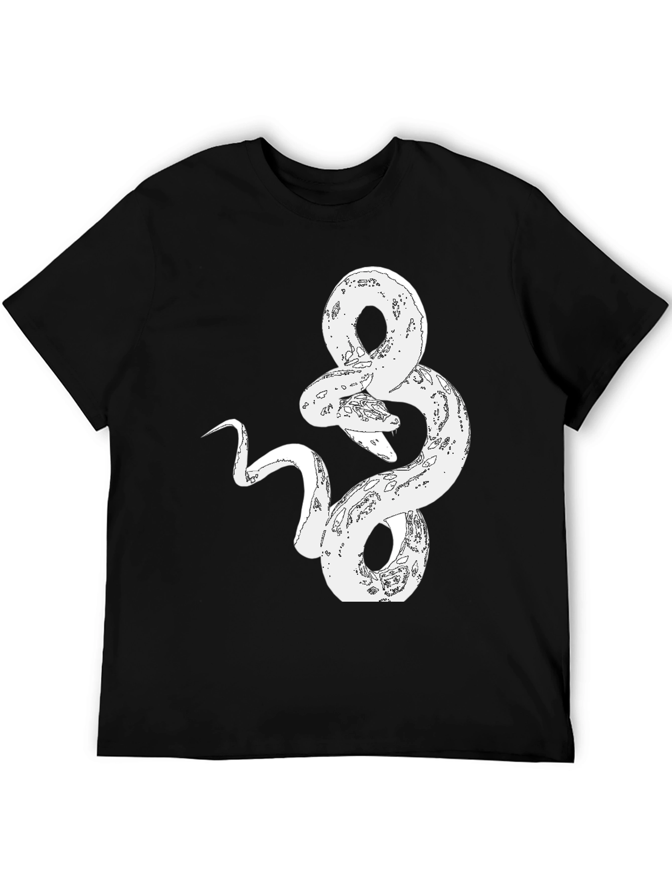 Snake Graphic Print Tee - Stylish Black T-Shirt