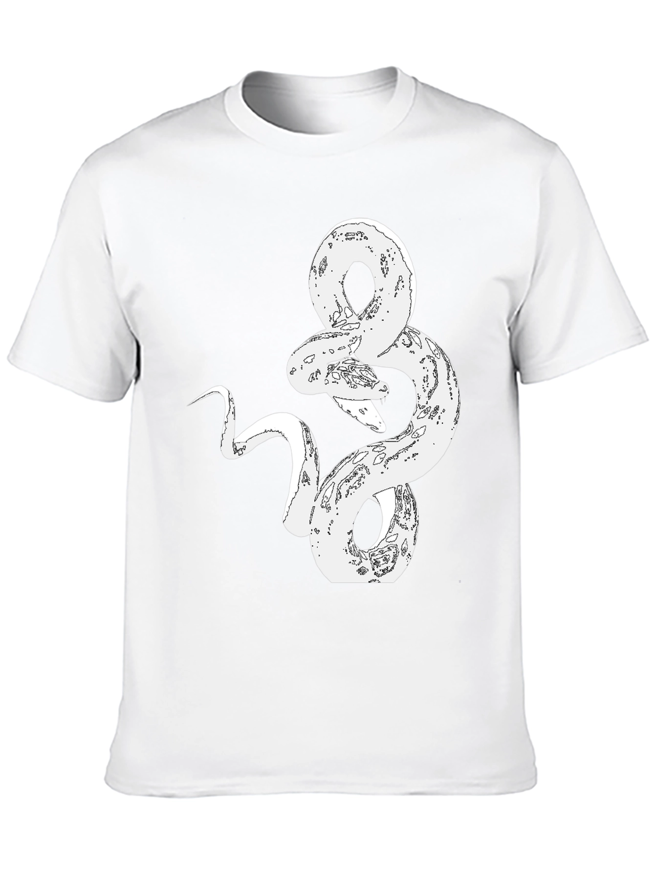 Snake Graphic Print Tee - Stylish Black T-Shirt