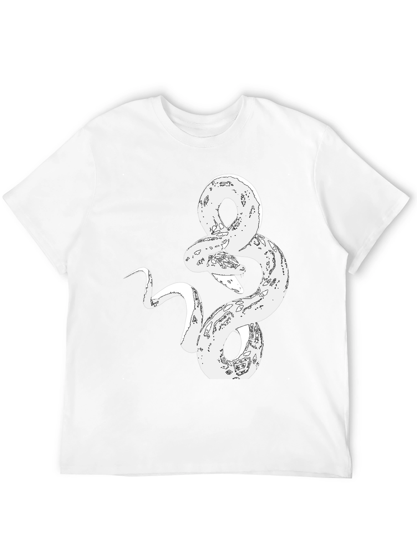 Snake Graphic Print Tee - Stylish Black T-Shirt