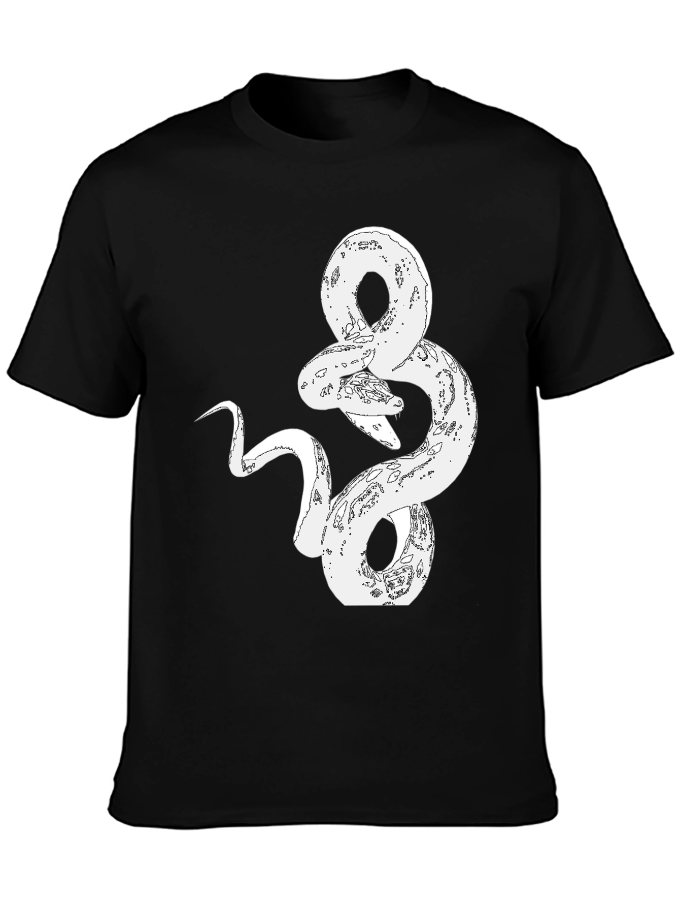 Snake Graphic Print Tee - Stylish Black T-Shirt