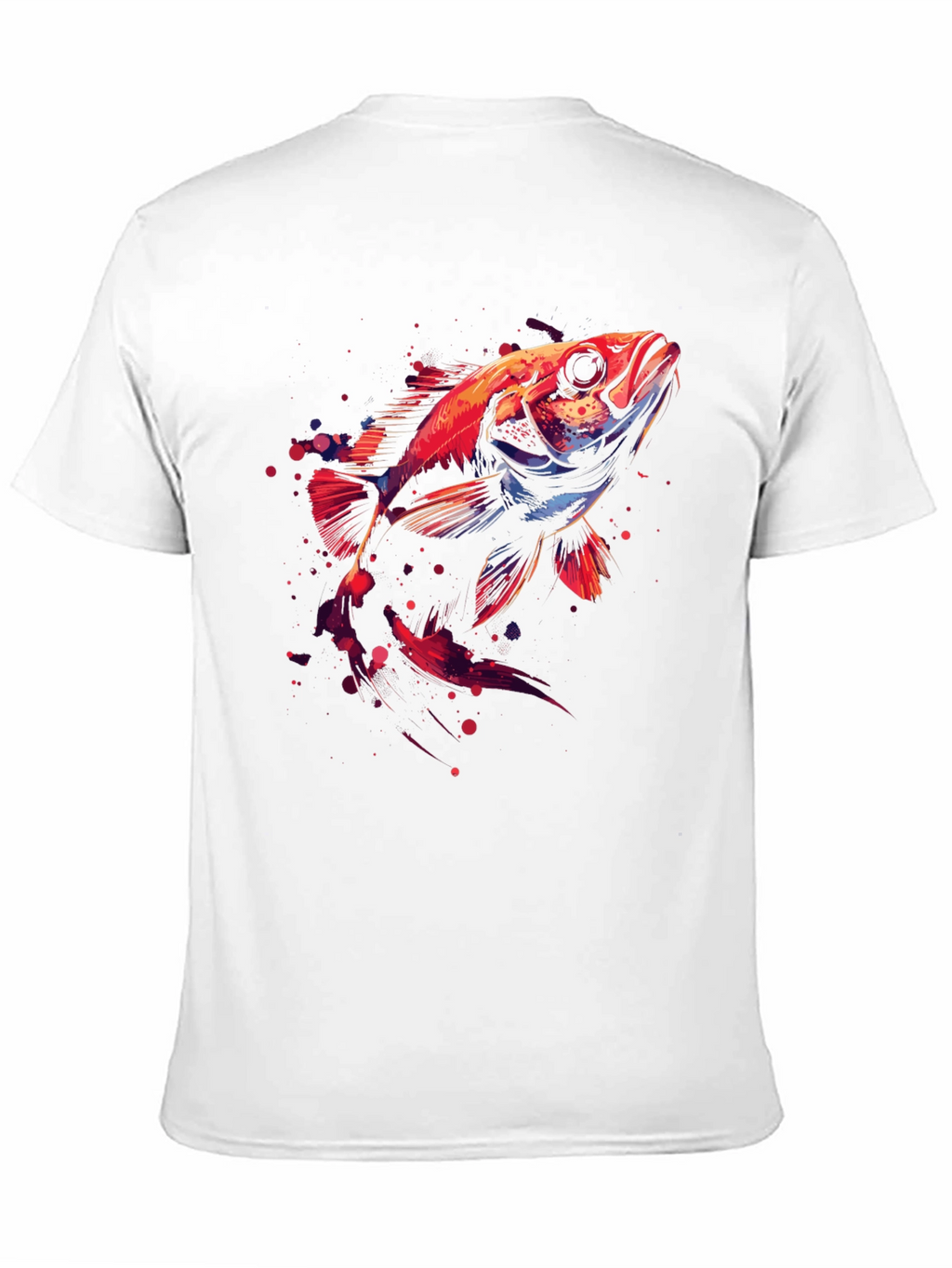 Abstract Fish Graphic Black T-Shirt