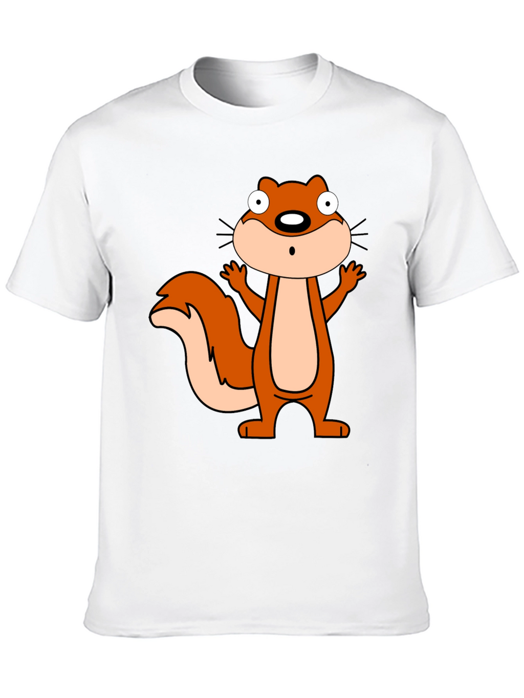 Cartoon Squirrel Graphic Black T-Shirt