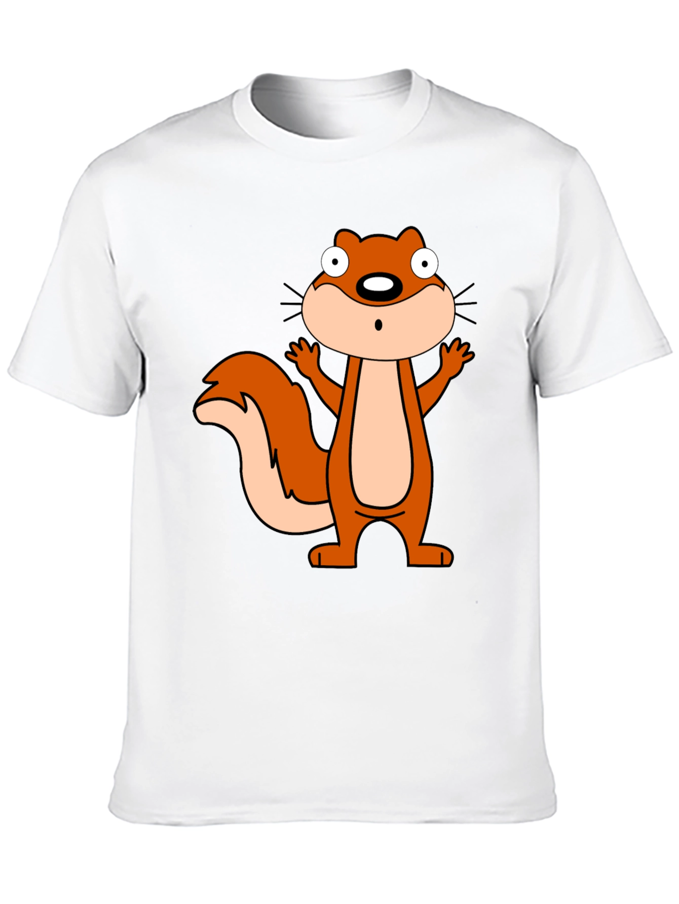 Cartoon Squirrel Graphic Black T-Shirt