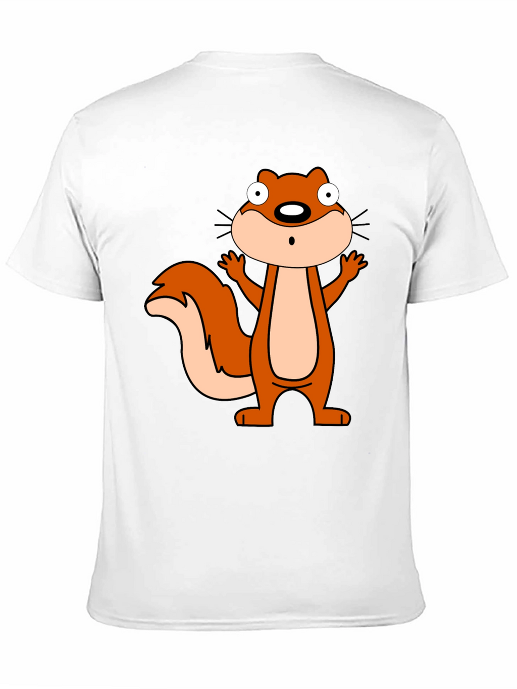 Cartoon Squirrel Graphic Black T-Shirt