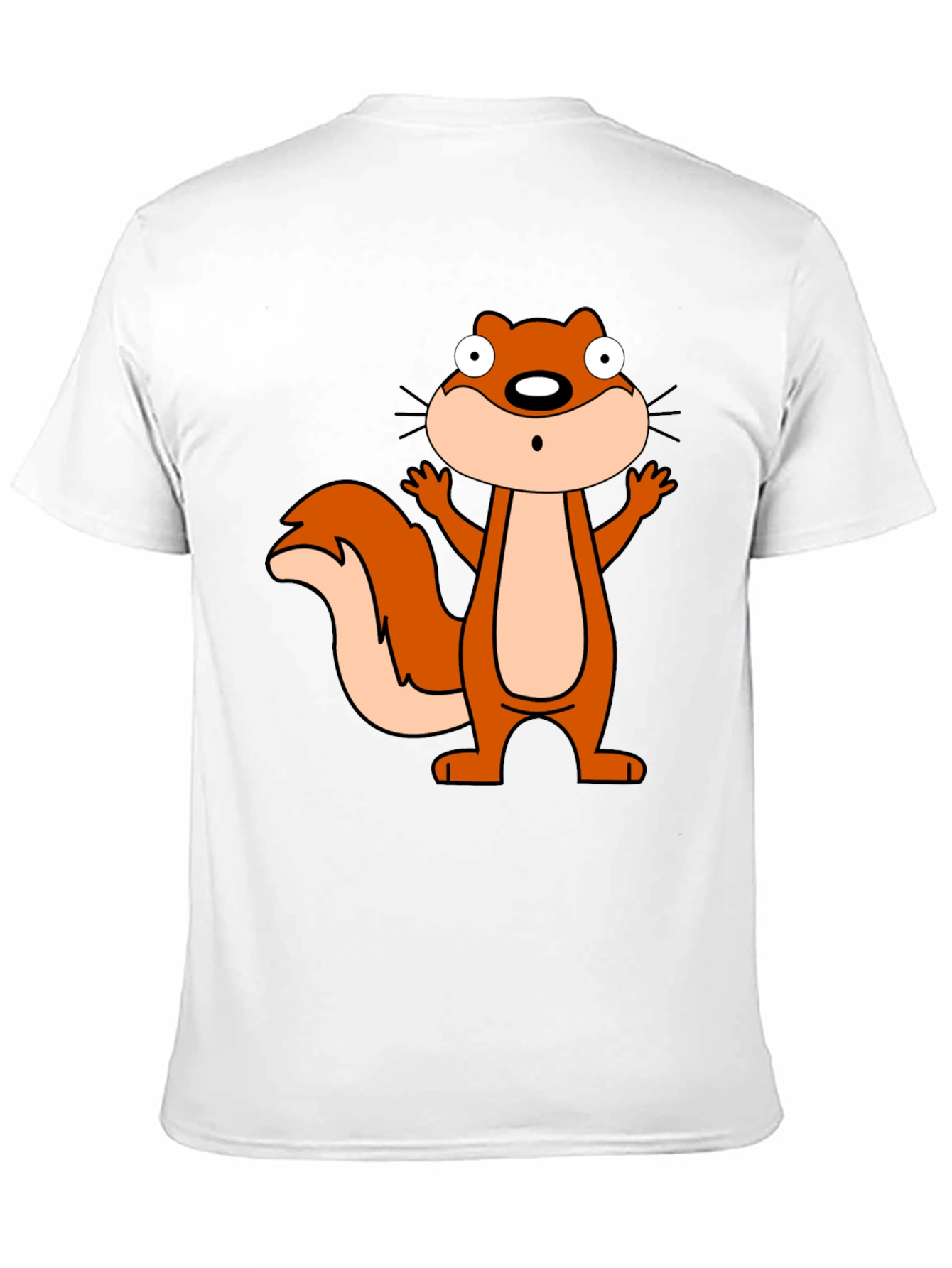 Cartoon Squirrel Graphic Black T-Shirt