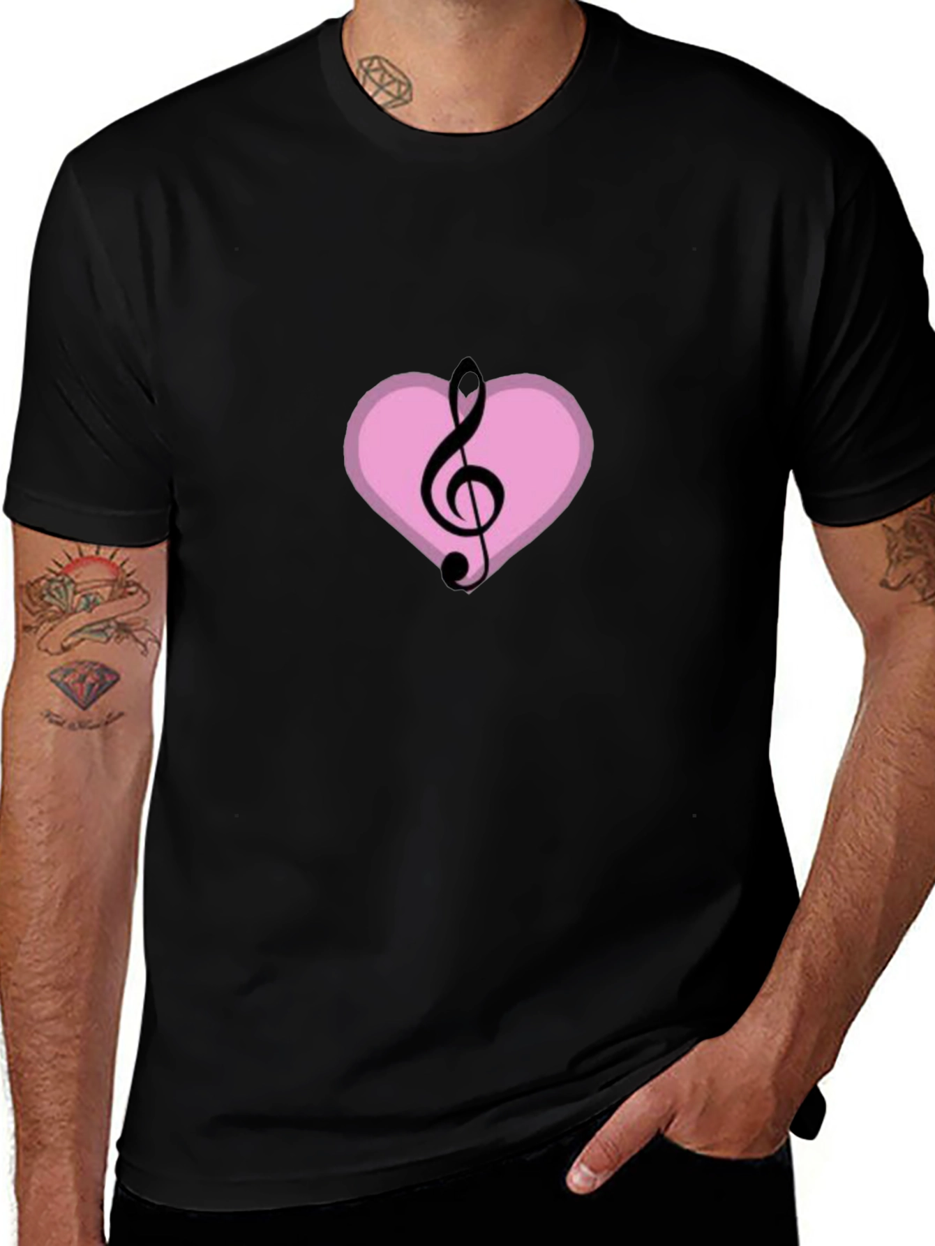 Musical Heart T-Shirt - Black Graphic Tee