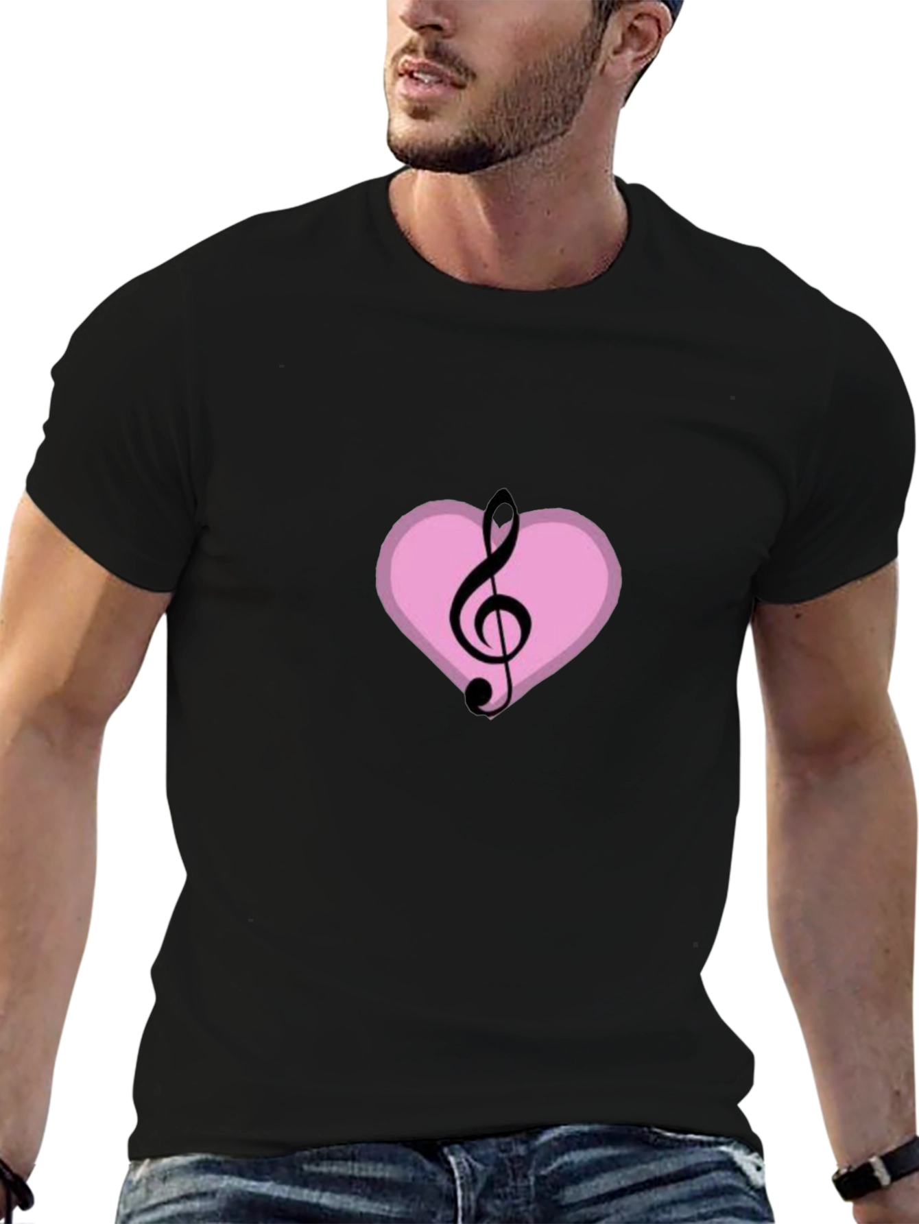 Musical Heart T-Shirt - Black Graphic Tee