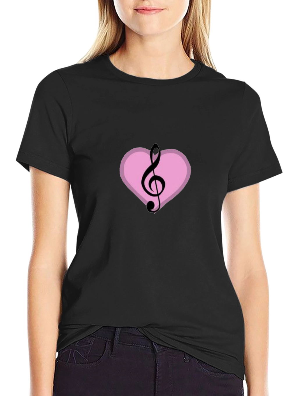 Musical Heart T-Shirt - Black Graphic Tee