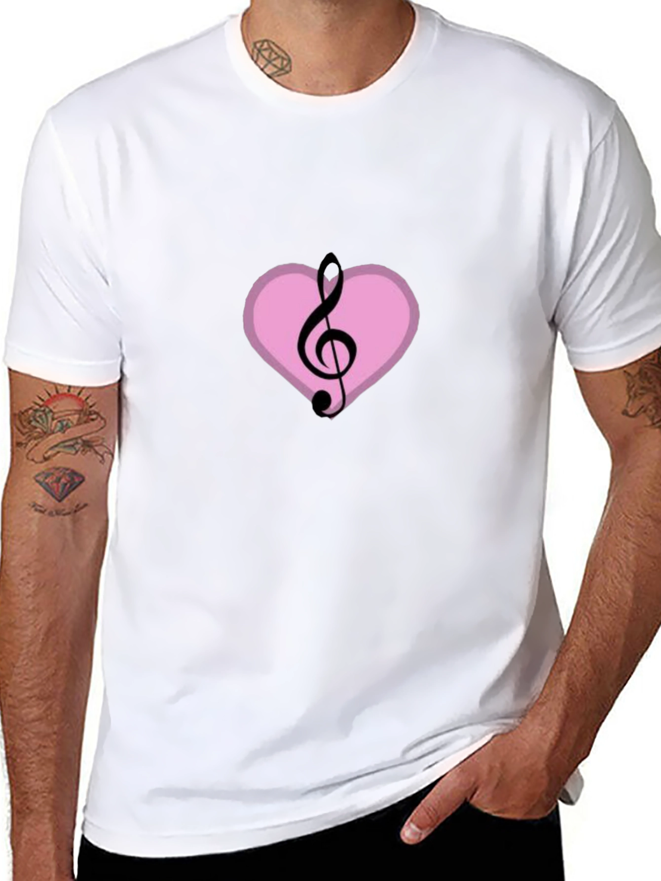 Musical Heart T-Shirt - Black Graphic Tee