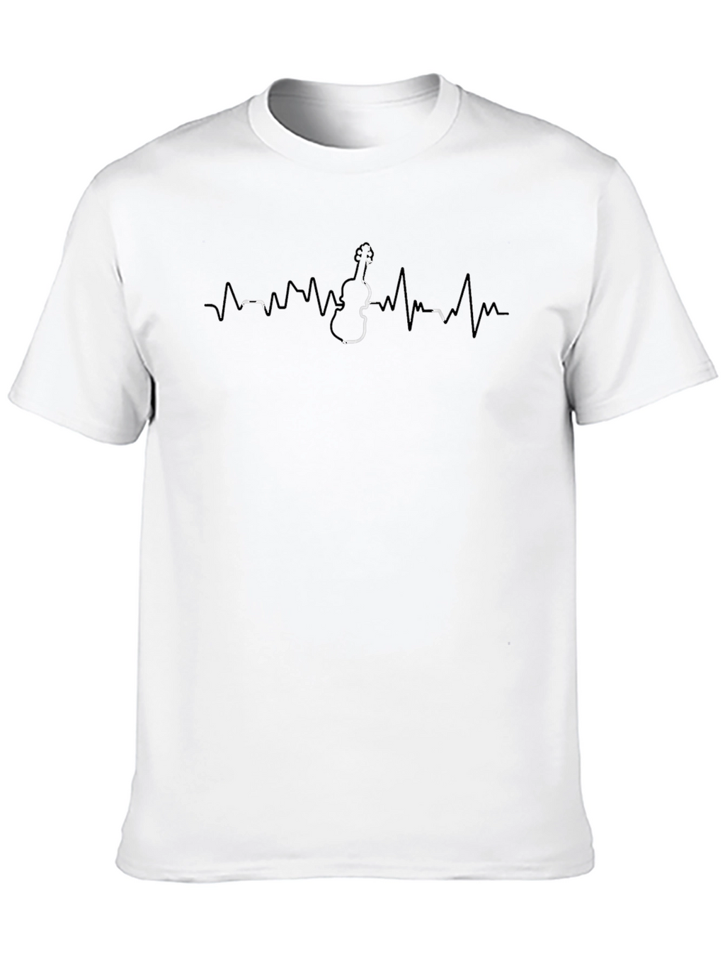 Heartbeat Violin Graphic Tee - Black