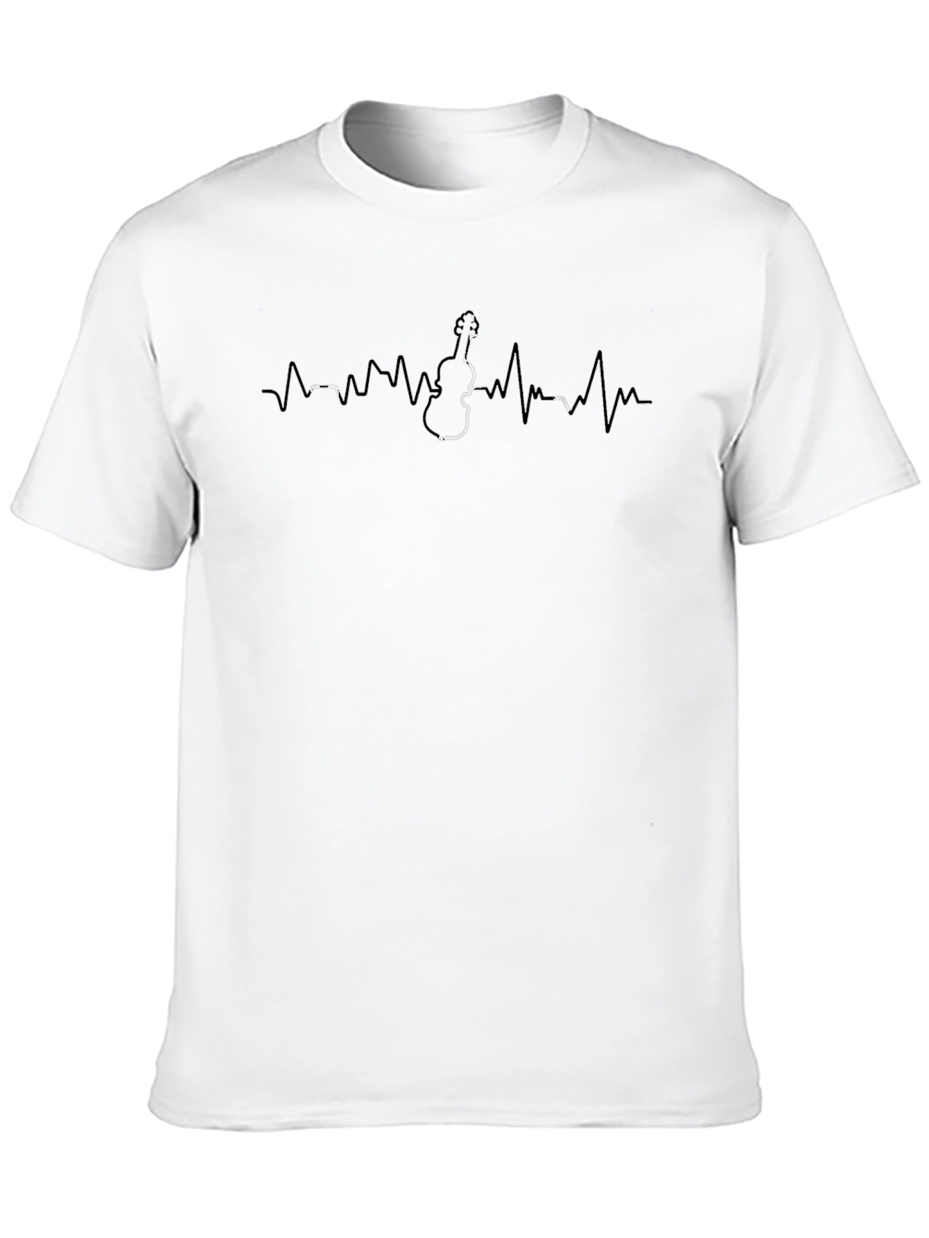 Heartbeat Violin Graphic Tee - Black
