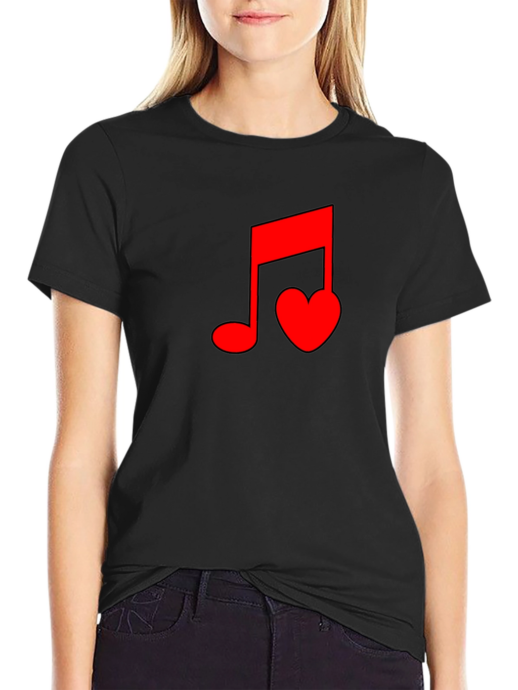 Musical Heartbeat Black T-Shirt
