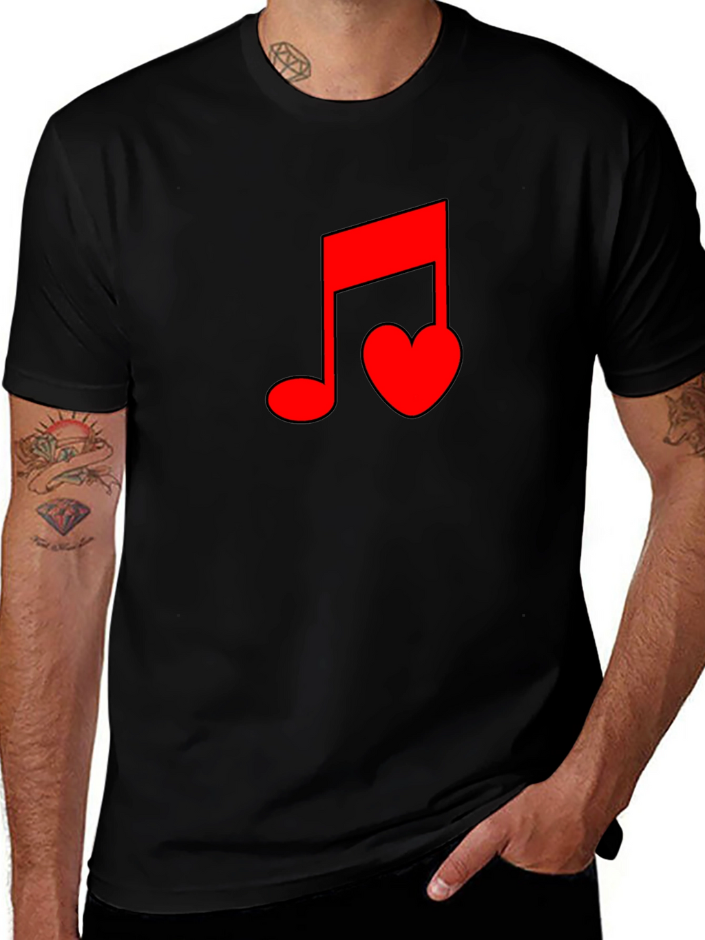 Musical Heartbeat Black T-Shirt