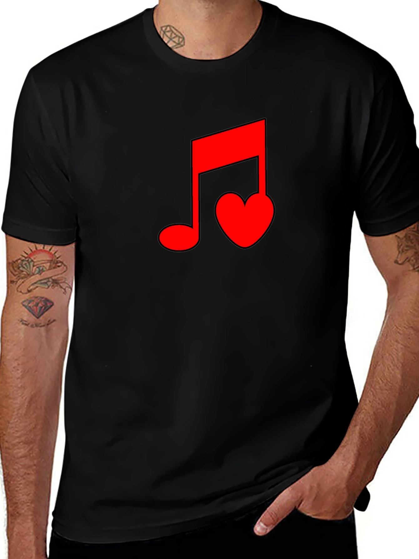Musical Heartbeat Black T-Shirt