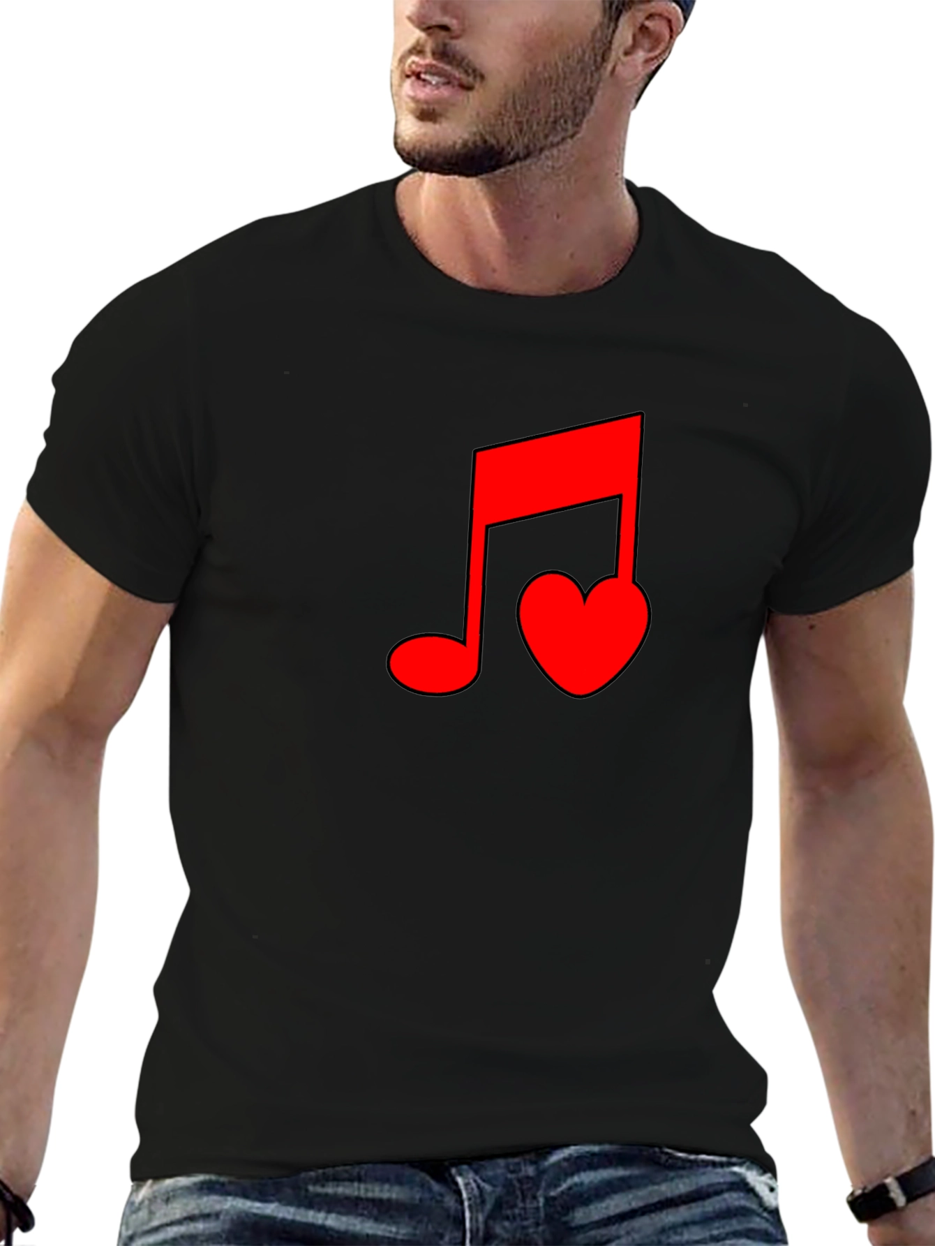 Musical Heartbeat Black T-Shirt