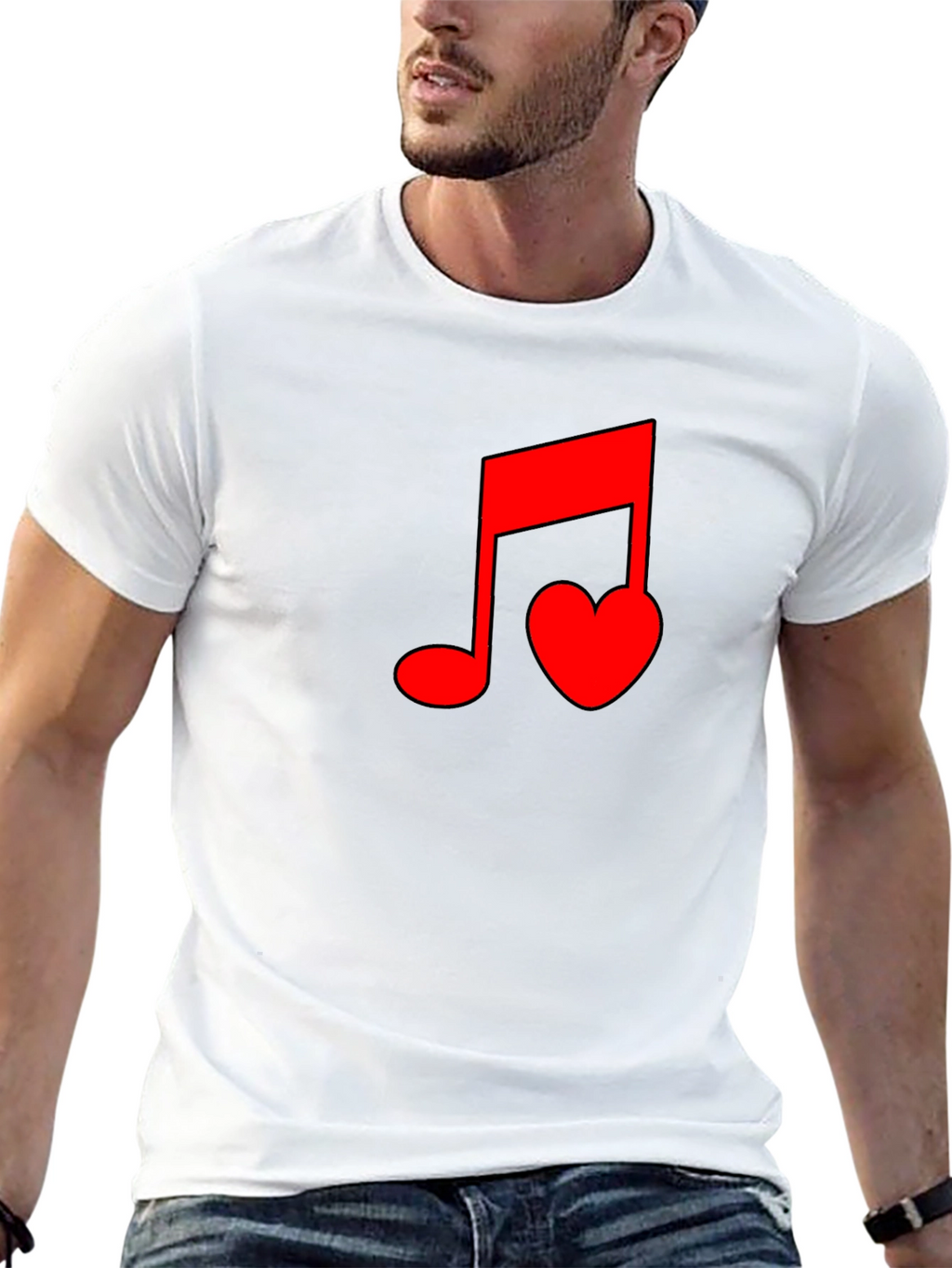 Musical Heartbeat Black T-Shirt