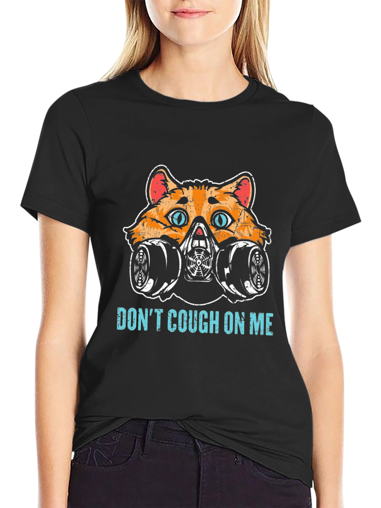 Dont Cough On Me Cat Mask T-Shirt