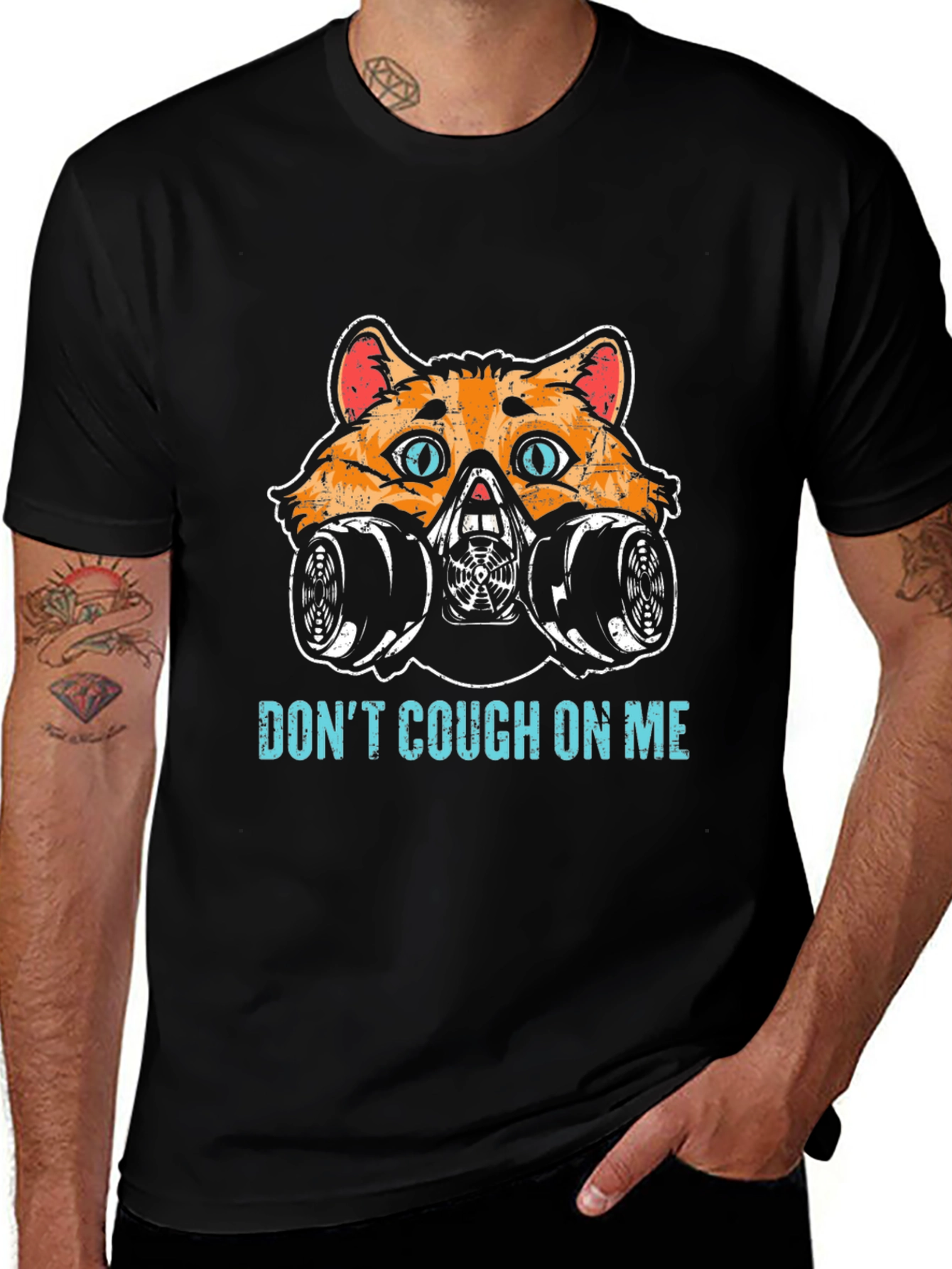 Dont Cough On Me Cat Mask T-Shirt