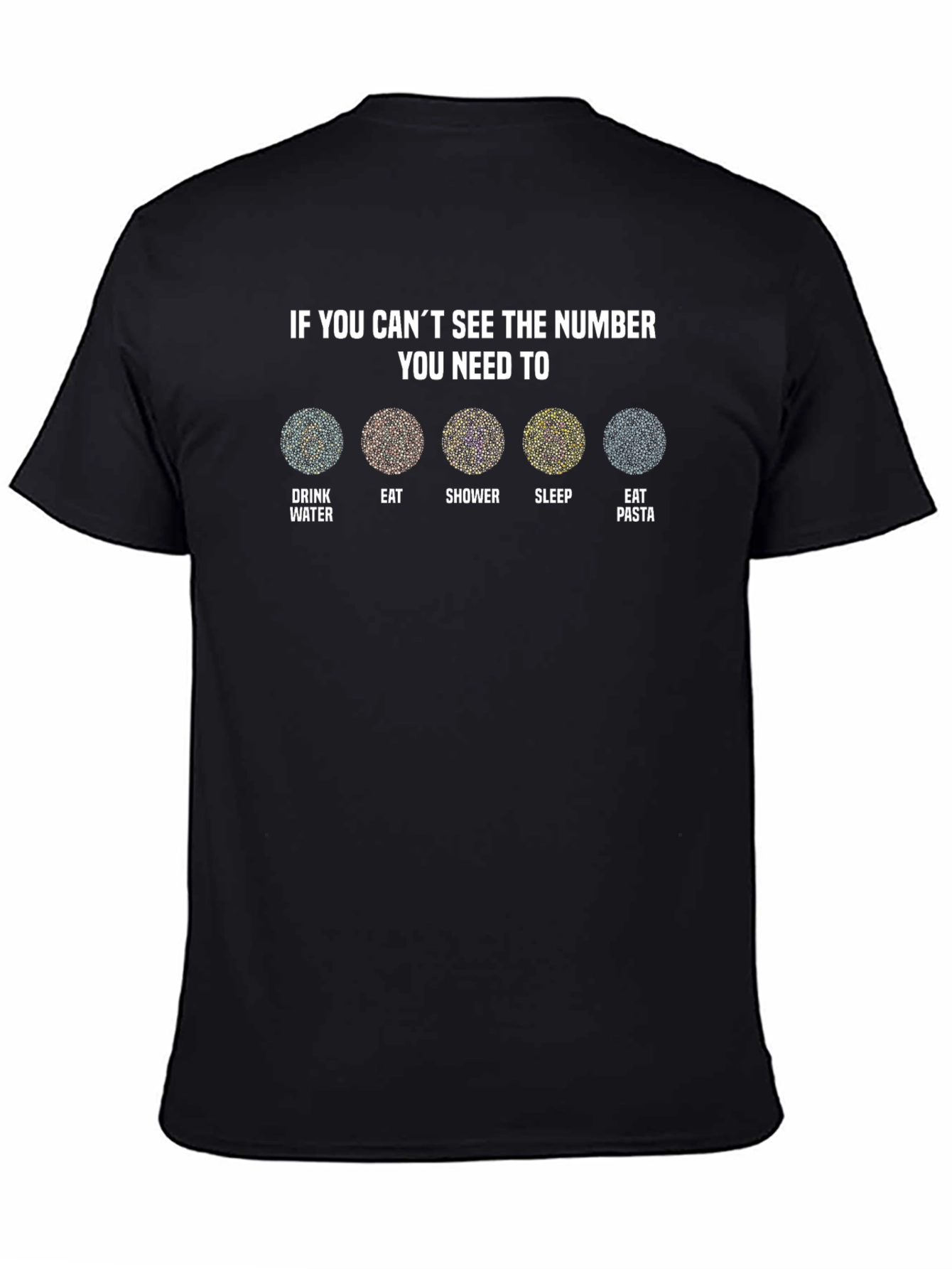 Color Blindness Test T-Shirt: Funny Food & Drink Check Up Tee