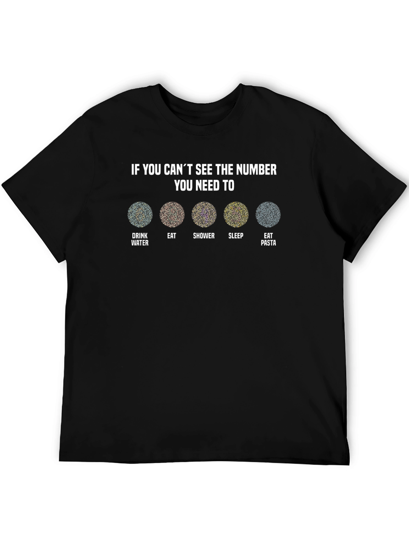 Color Blindness Test T-Shirt: Funny Food & Drink Check Up Tee