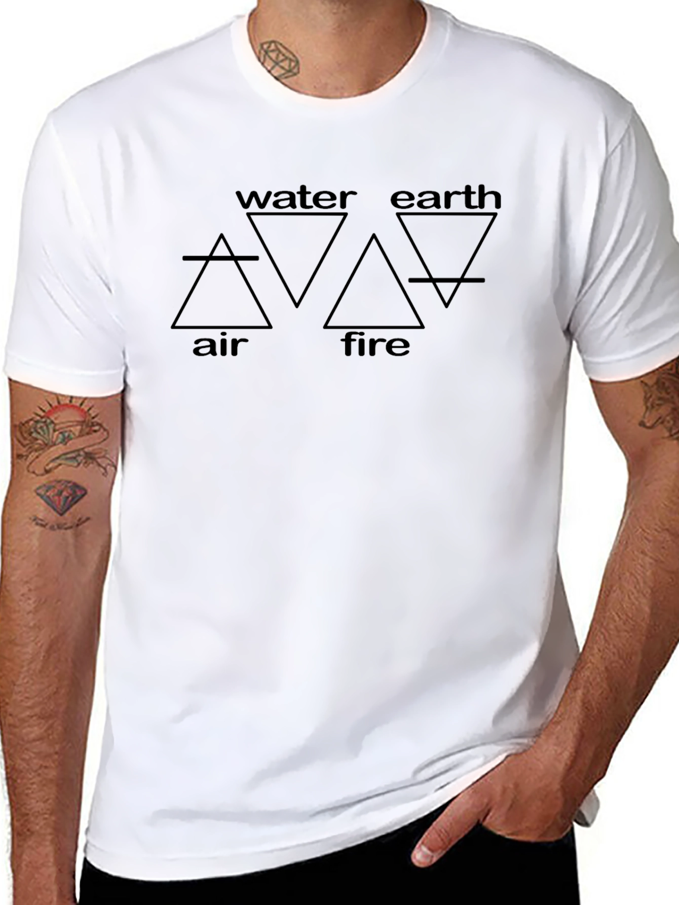 Elemental Symbol T-Shirt - Air Water Earth Fire