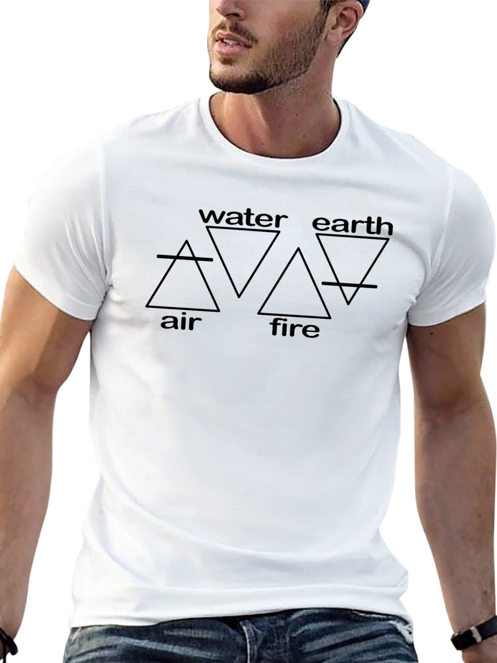 Elemental Symbol T-Shirt - Air Water Earth Fire