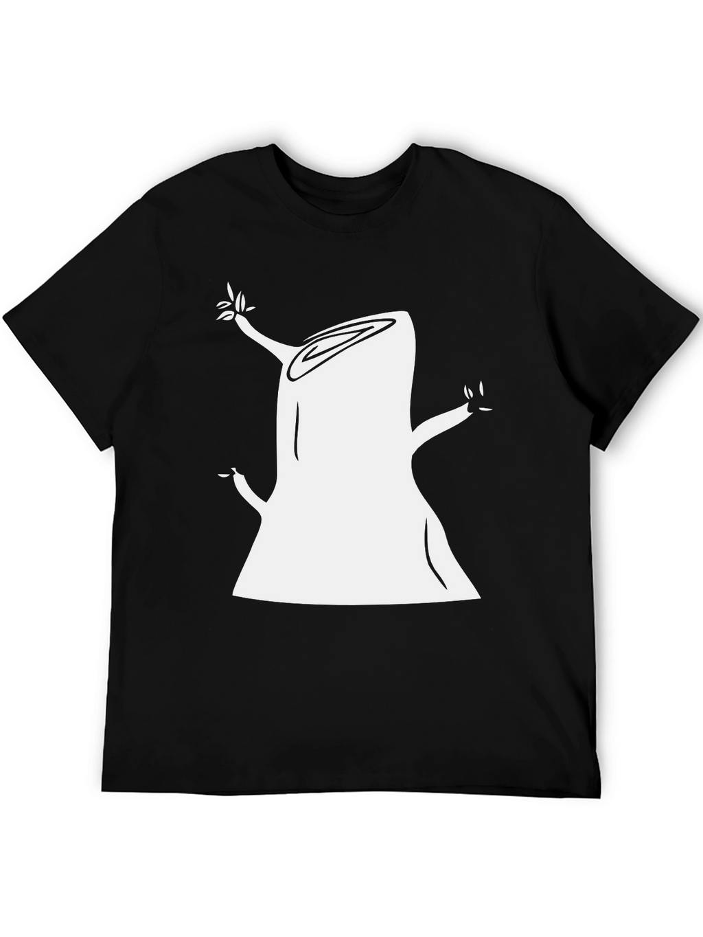 Tree Stump Graphic Tee - Black Cotton T-Shirt