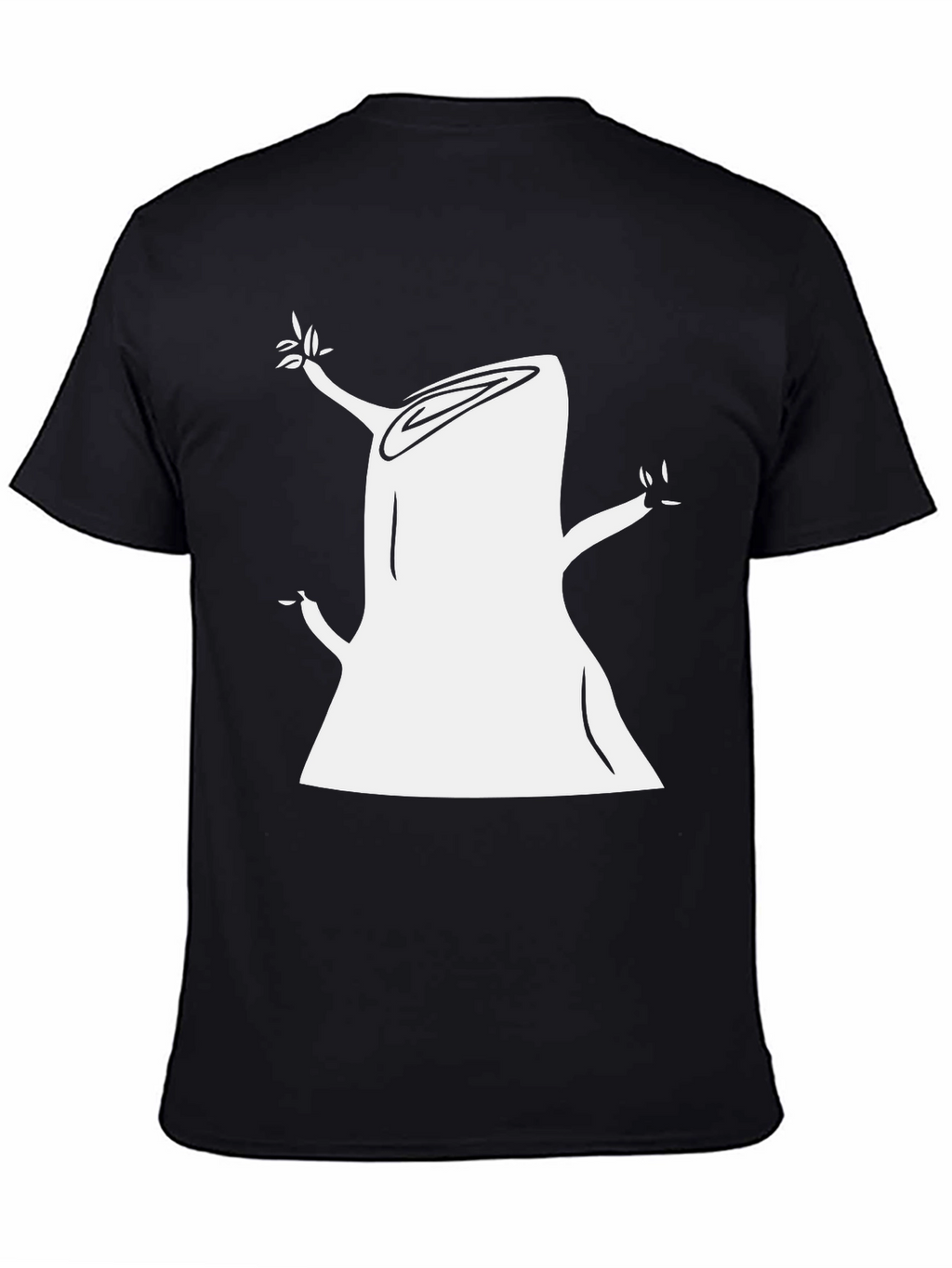 Tree Stump Graphic Tee - Black Cotton T-Shirt