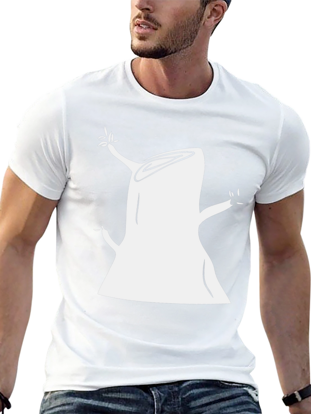Tree Stump Graphic Tee - Black Cotton T-Shirt