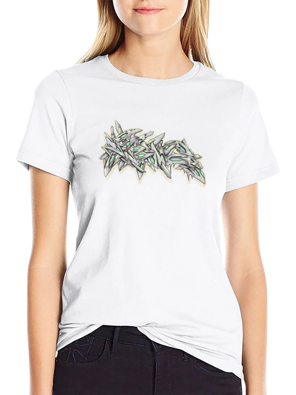Urban Style Graphic Print Black T-Shirt