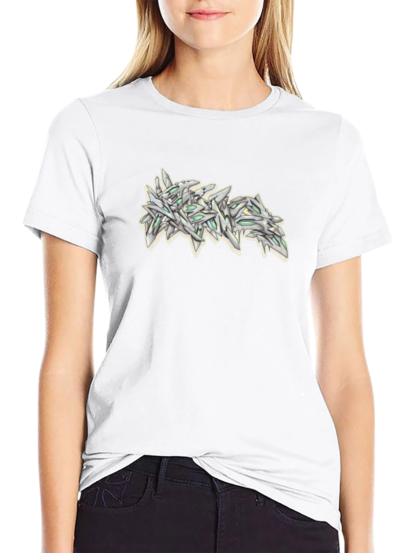 Urban Style Graphic Print Black T-Shirt