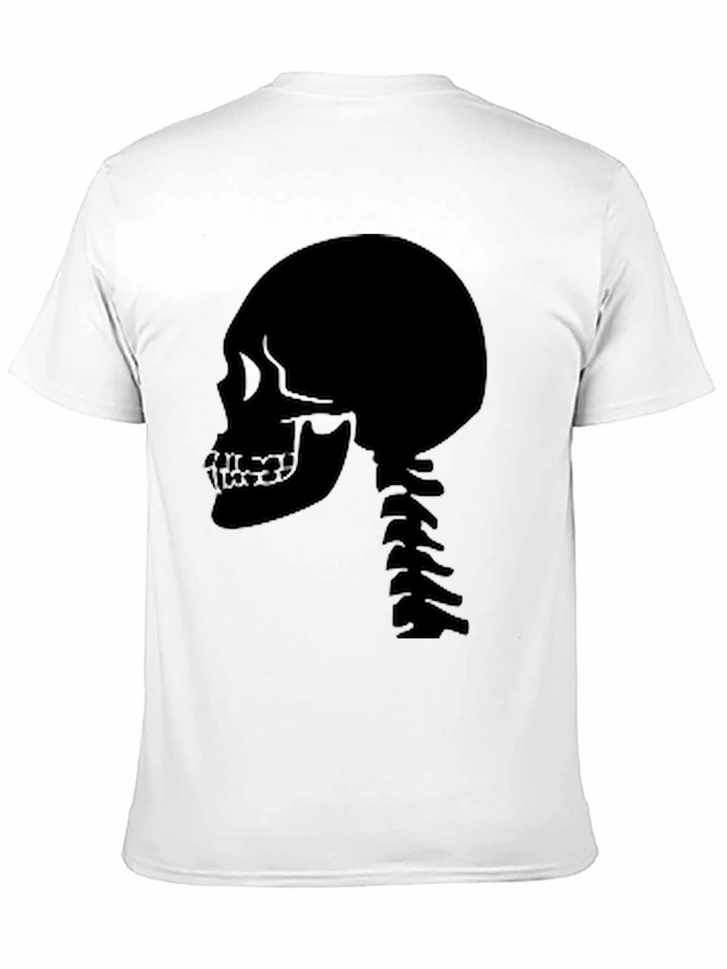 Skull Spine Graphic Tee - Black Cotton Casual
