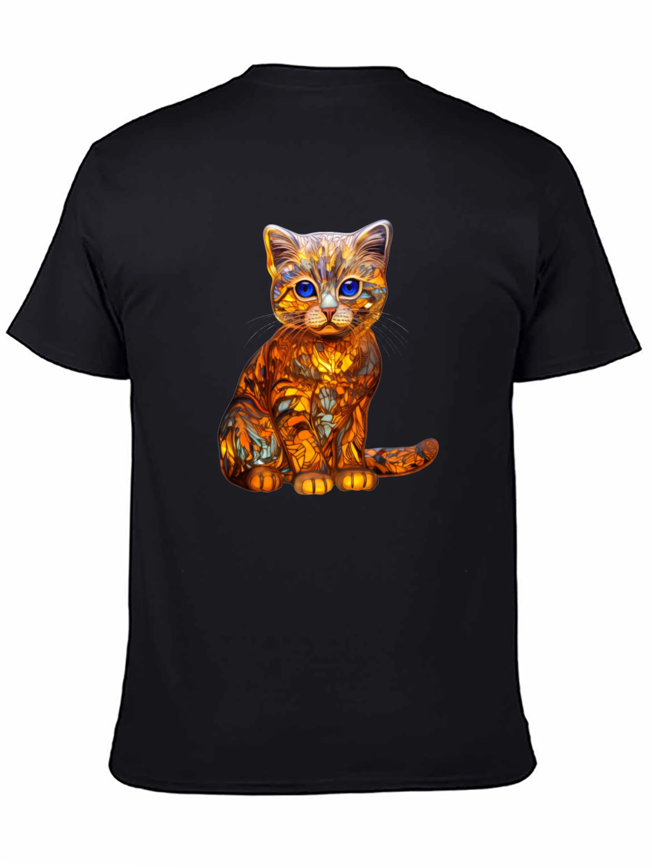 Cat Art Graphic T-Shirt - Stylish Mens Crew Neck Tee