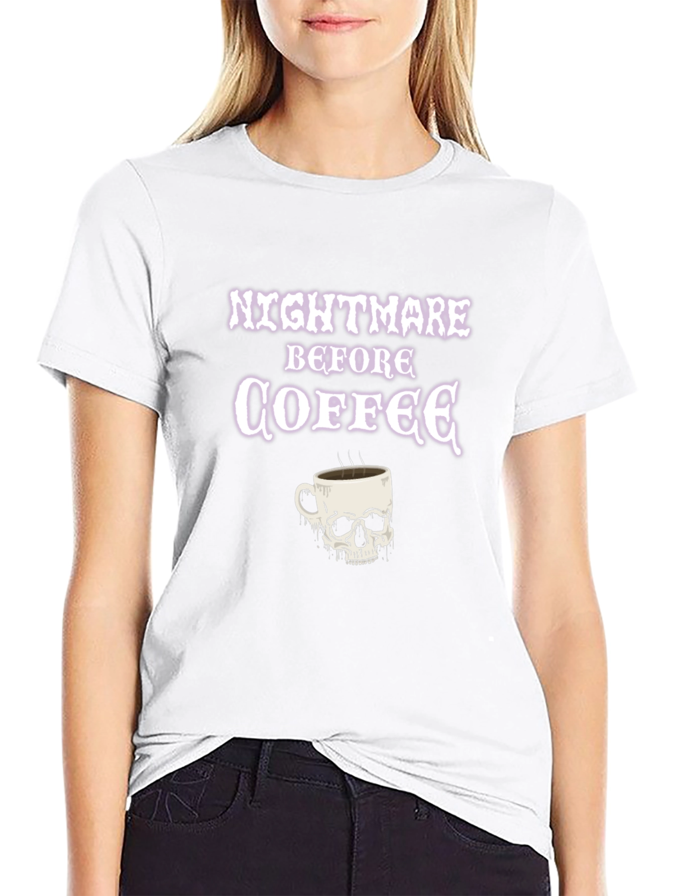 Nightmare Before Coffee Skull T-Shirt - Black