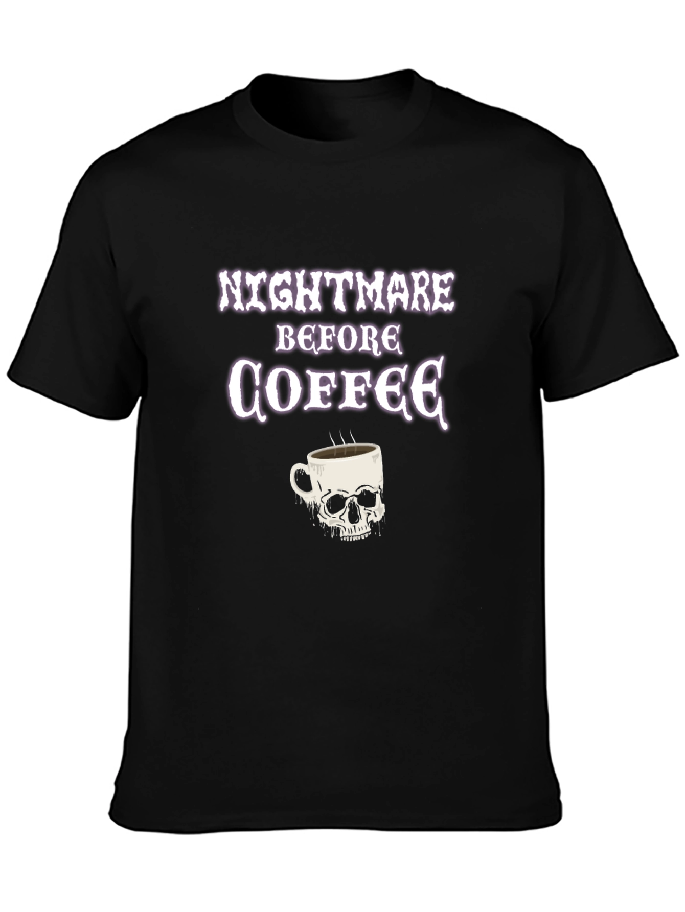 Nightmare Before Coffee Skull T-Shirt - Black