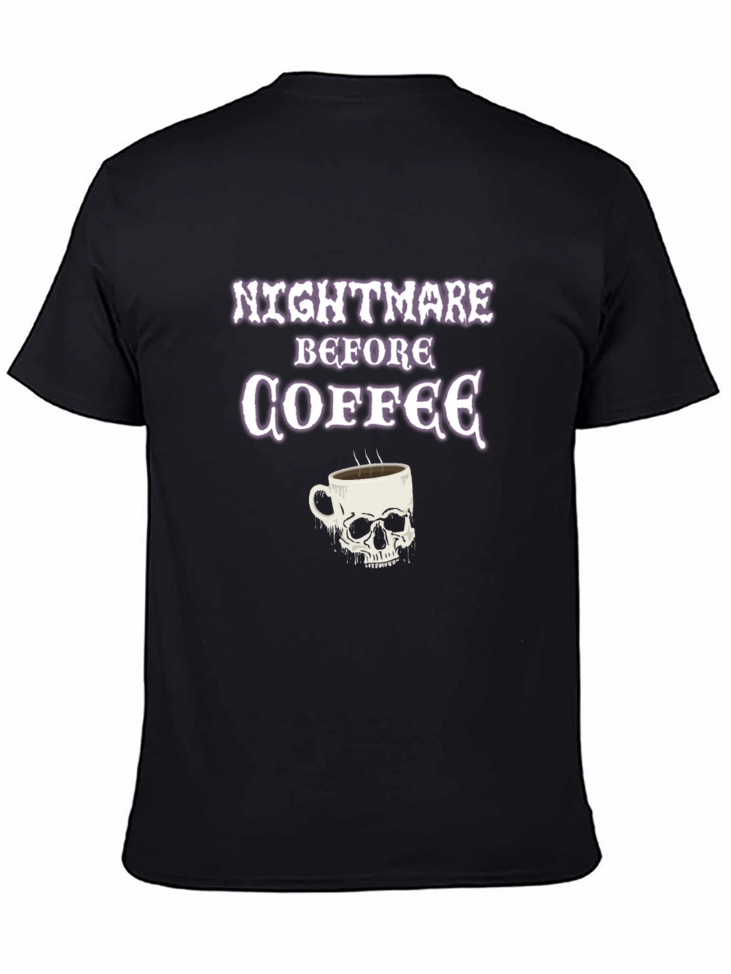 Nightmare Before Coffee Skull T-Shirt - Black