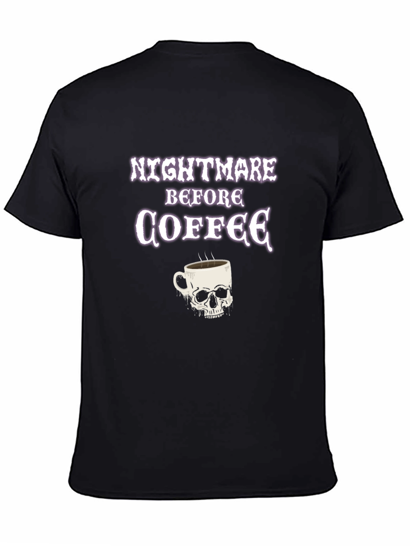 Nightmare Before Coffee Skull T-Shirt - Black