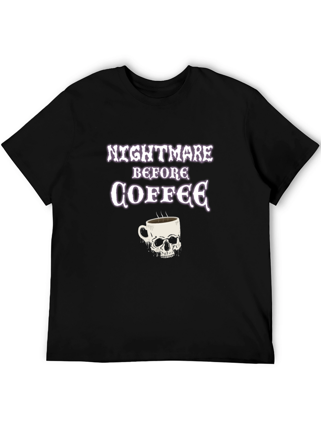 Nightmare Before Coffee Skull T-Shirt - Black