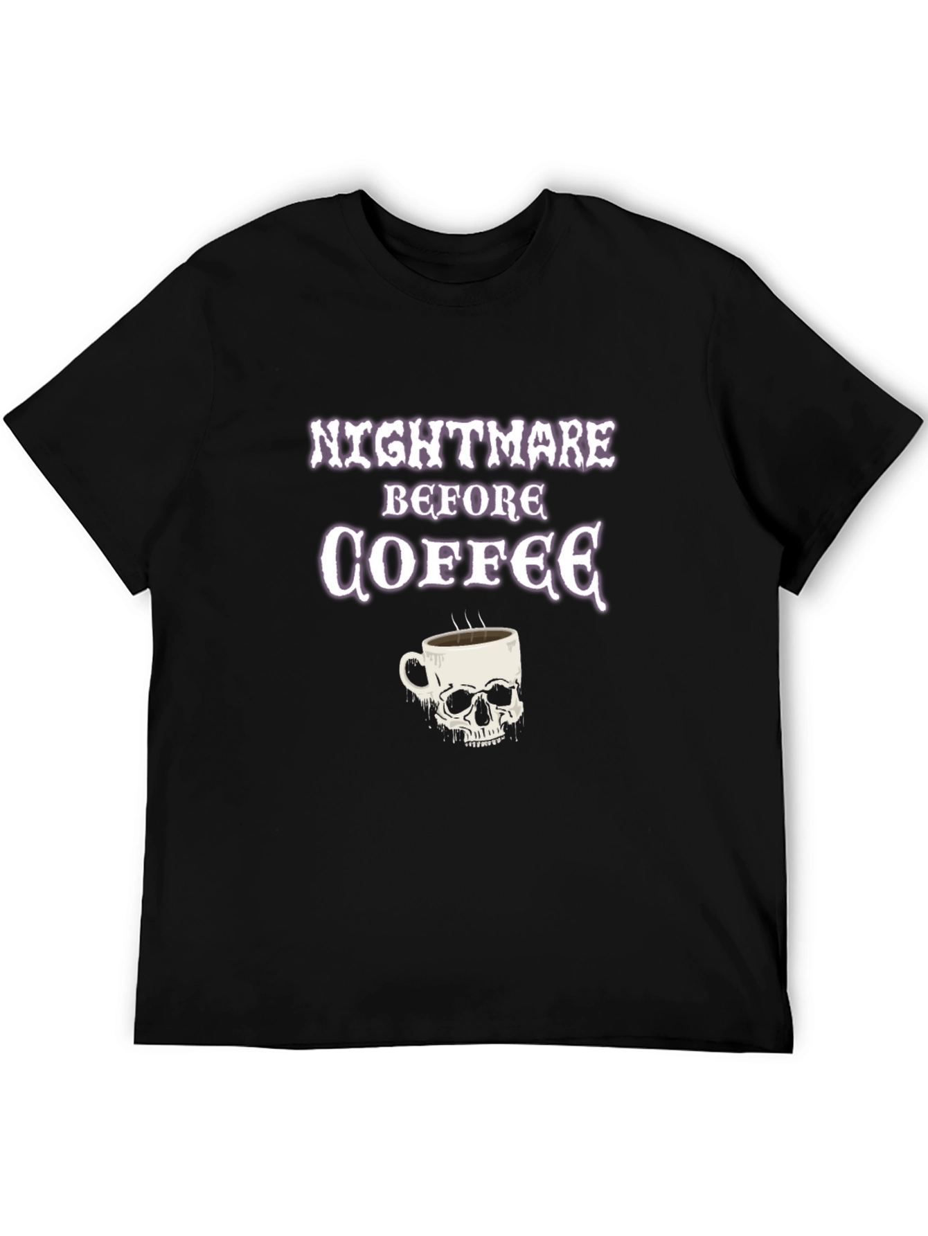 Nightmare Before Coffee Skull T-Shirt - Black
