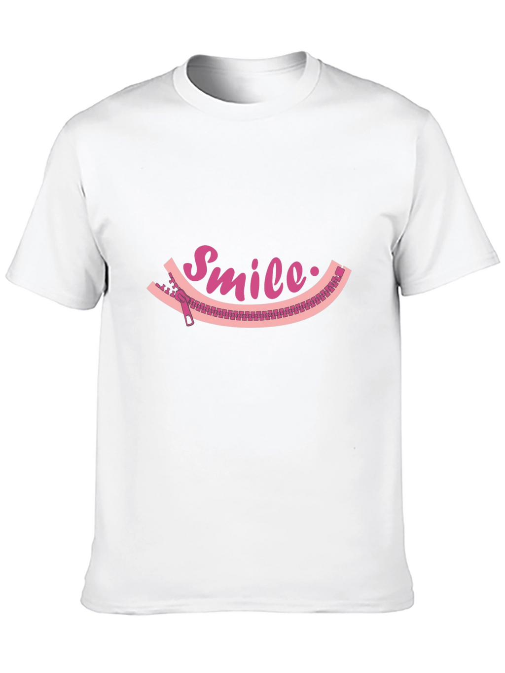 Smile Zipper Graphic Tee - Unique Fun Design