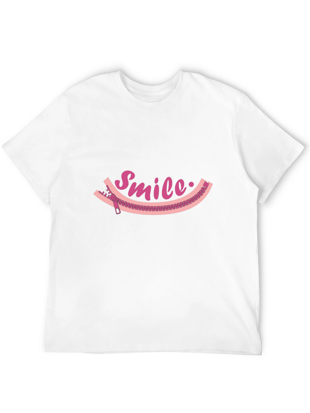 Smile Zipper Graphic Tee - Unique Fun Design