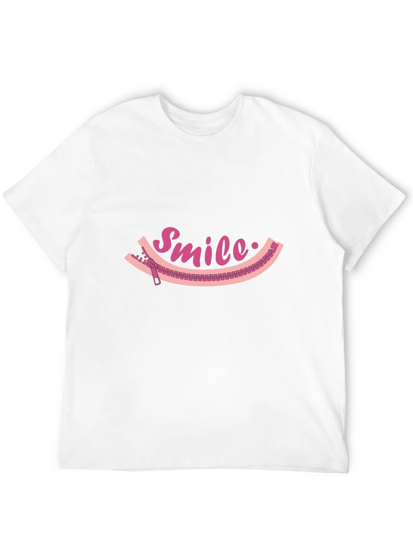Smile Zipper Graphic Tee - Unique Fun Design