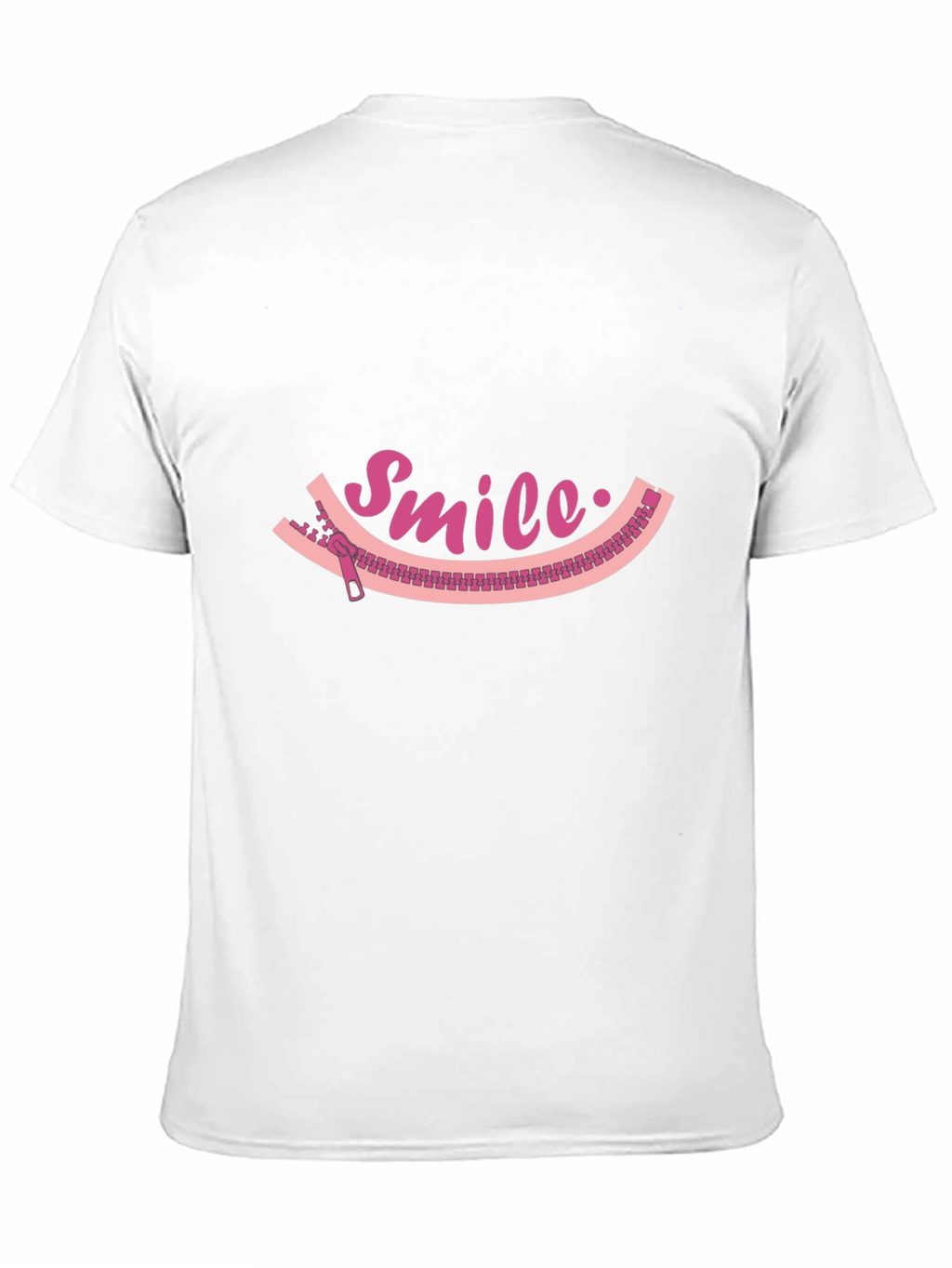 Smile Zipper Graphic Tee - Unique Fun Design