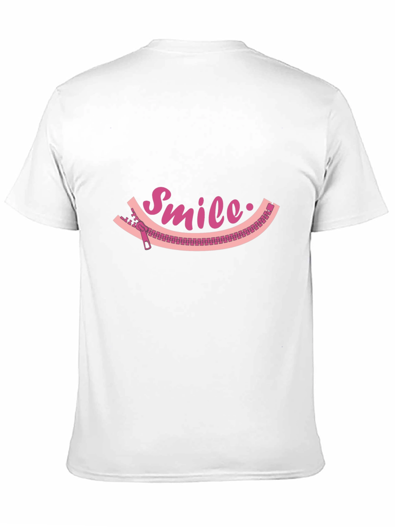 Smile Zipper Graphic Tee - Unique Fun Design