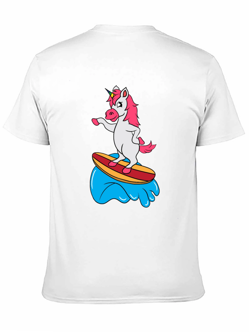 Surfing Unicorn Black T-Shirt