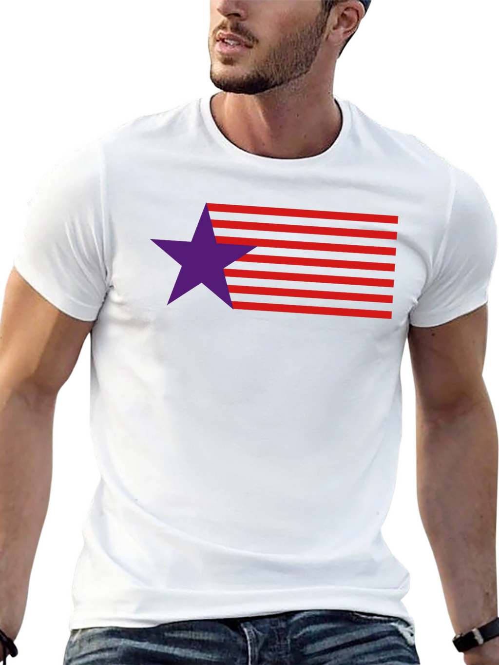 Stylish Star & Stripes Graphic Tee - Modern Design