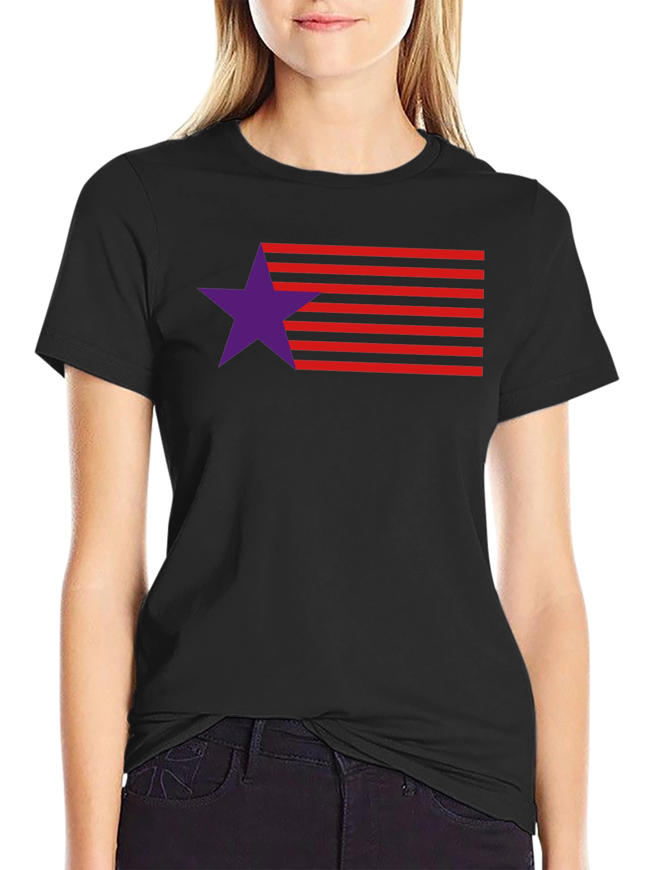 Stylish Star & Stripes Graphic Tee - Modern Design