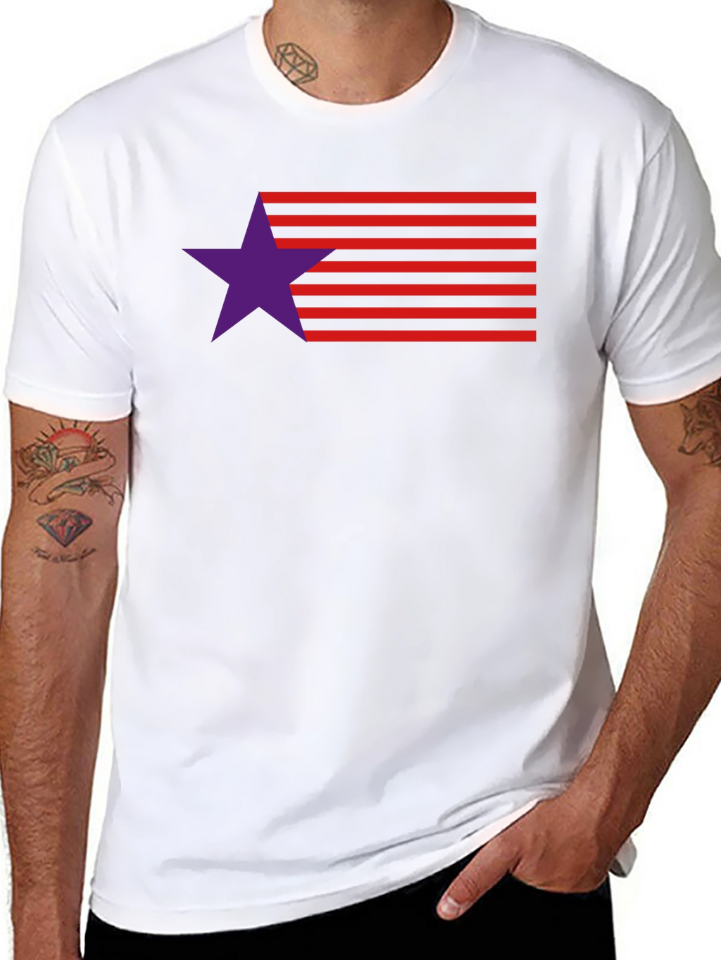 Stylish Star & Stripes Graphic Tee - Modern Design