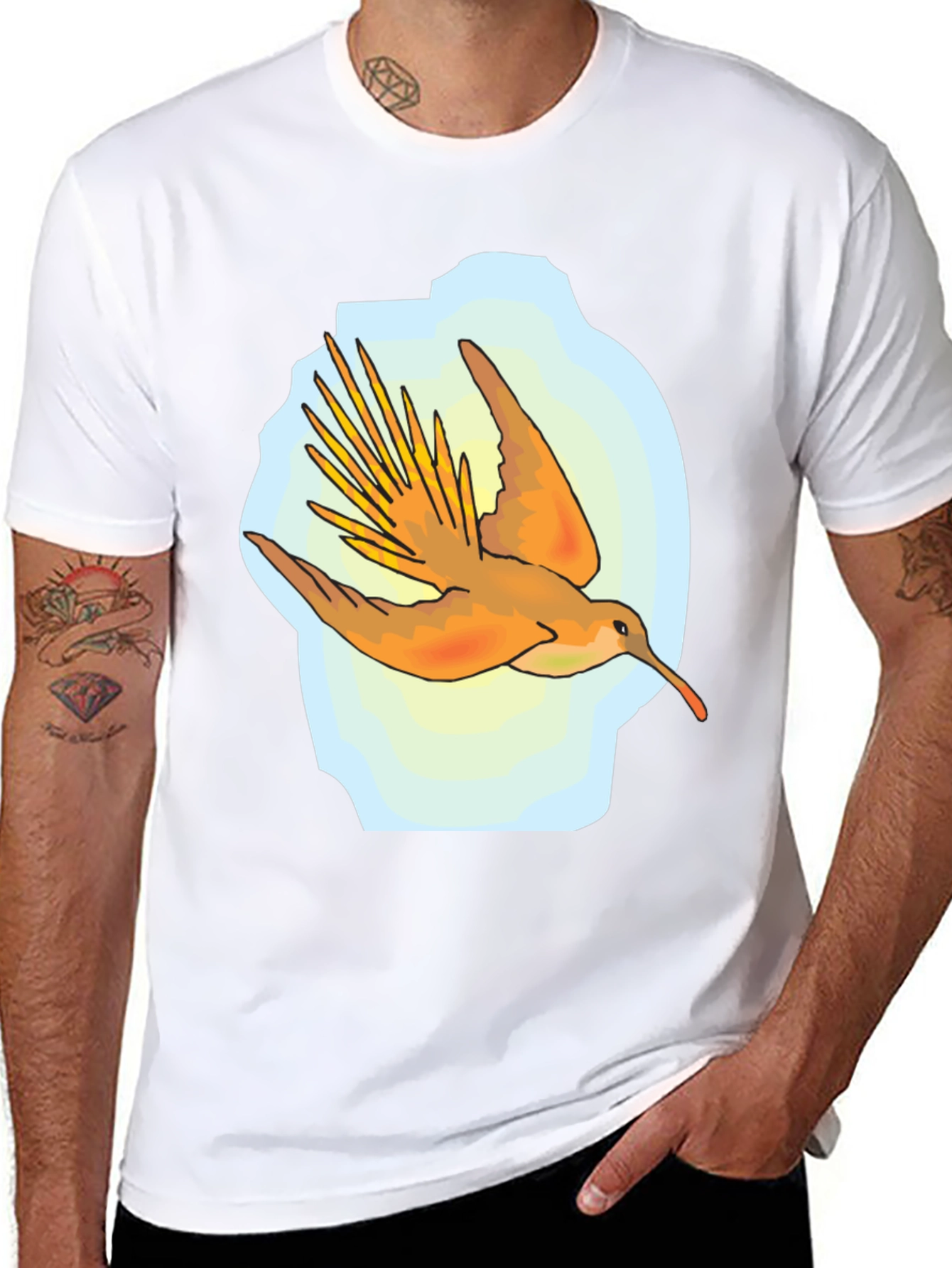 Hummingbird Graphic Tee - Artistic Bird T-Shirt