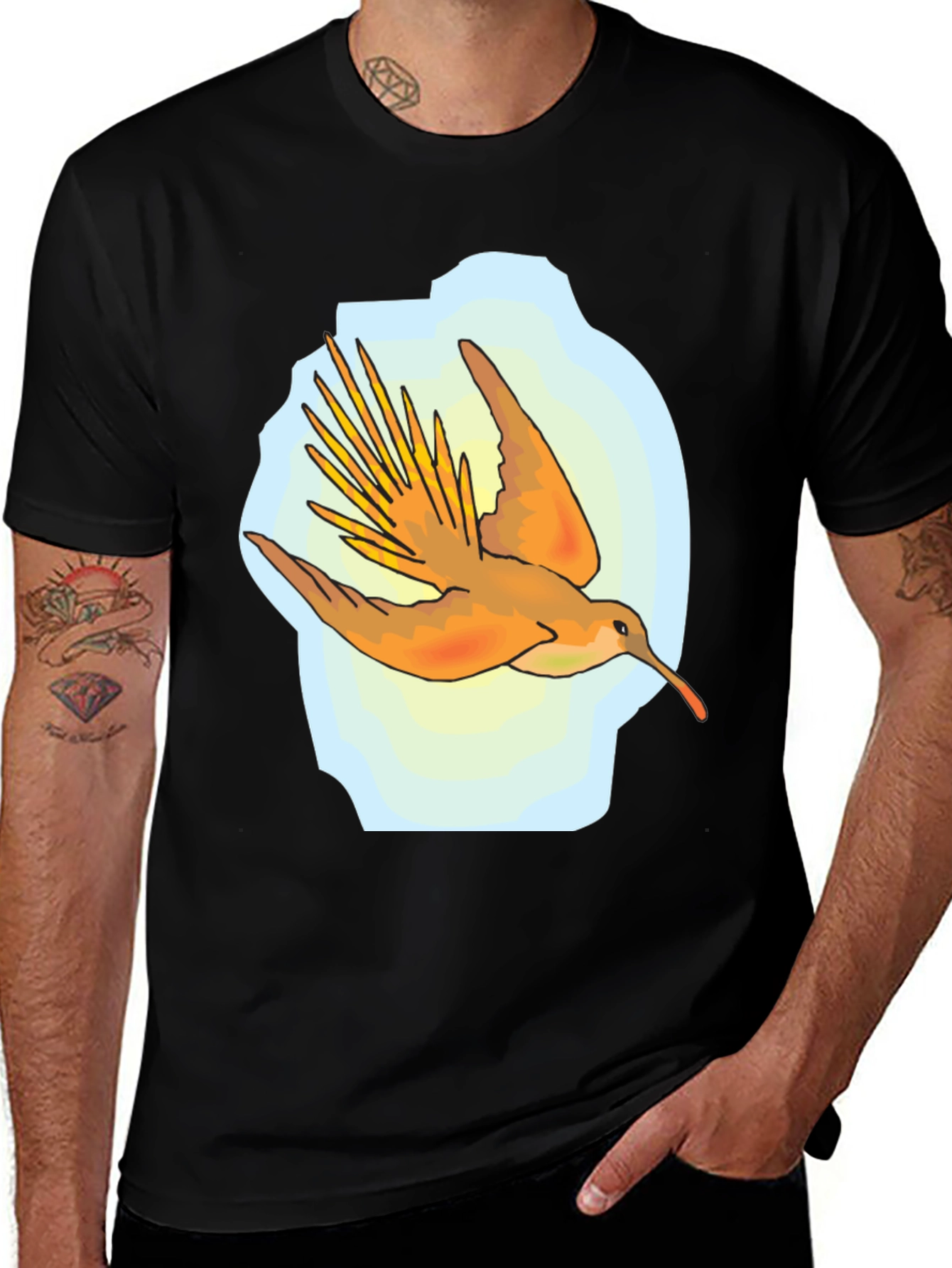 Hummingbird Graphic Tee - Artistic Bird T-Shirt